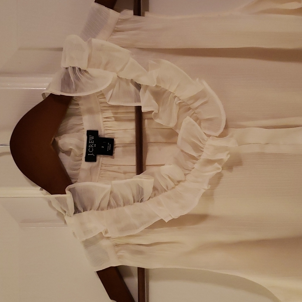 J. Crew Ruffle Collar Cream Cami - Picture 12 of 16